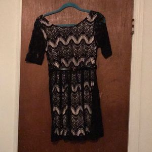 Black lace dress with lining.